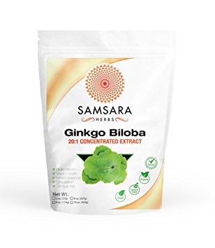 Ginkgo Biloba Extract Powder - 20:1 Concentration (2oz/57g) | Brain Power | Memory | Vision | Anti-Aging | Depression | Mood Balance | Libido