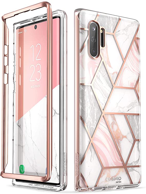 i-Blason Cosmo Series Case Designed for Galaxy Note 10 (2019 Release), Protective Bumper Marble Design Without Built-in Screen Protector (Marble)