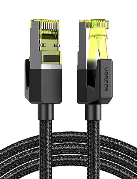 UGREEN Ethernet Kabel CAT 7 Gigabit Lan Kabel 10000Mbits Netzwerkkabel F FTP RJ45 POE Internet Kabel kompatibel mit PS5 PS4 Switch Router Modem Access Point TV(15M)