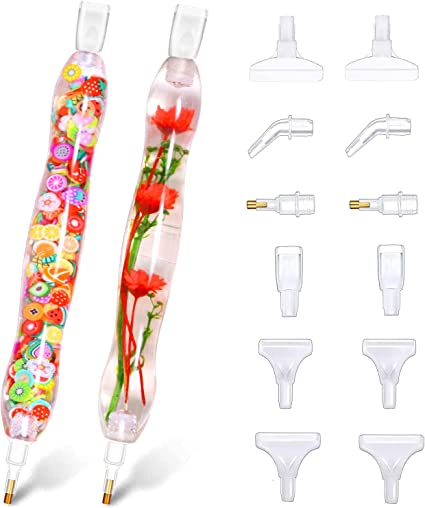 Diamond Painting Art Drill Accessories Pen Picker Tools Kit for Adult,5D Diamond Painting Bead Dotting Gem Dot Pen for Diamond Art Painting, Nail Art Embroidery Decoration,Bead Dot Art 3Flower Fruit