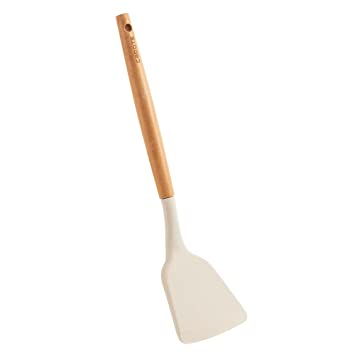 Carote Silicone Spatula for Non Stick Pan, BPA Free Turner, Heat-Resistant Omlette Spatula, Wooden Spatula for Kitchen, 32cm