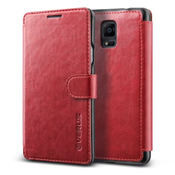 Verus Galaxy Note 4 Case, Verus [Layered Dandy][Wine Red] - [Premium Leather Wallet][Slim Fit][Card Slot] For Samsung Note 4