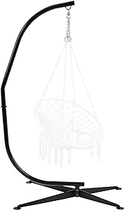 Yaheetech Hammock Chair Stand, C-Stand for Hanging Hammock Chair w/Buckle & S-Shaped Hook - Free Rotation C-Stand Hammock Stand for Hanging Chairs, Swings, Max.Weight Capacity 300Lb