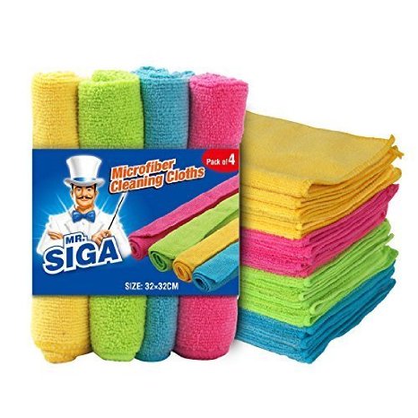 MR. SIGA Microfiber Cleaning Cloths,Pack of 24, Size:32 x 32cm