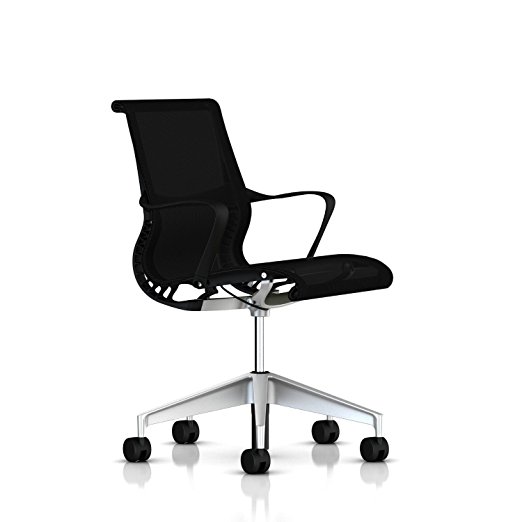 Herman Miller Setu Chair: Ribbon Arms - Standard Carpet Casters - Graphite Frame/5 Star H-Alloy Base/Graphite Lyris