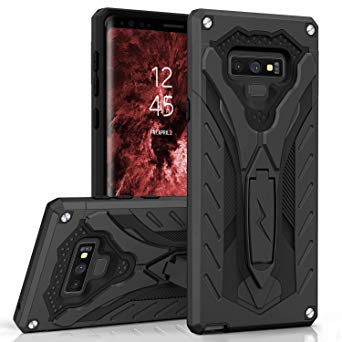 Zizo Static Series Compatible with Samsung Galaxy Note 9 Case Military Grade Drop Tested with Built in Kickstand Black