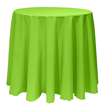 Ultimate Textile 120-Inch Round Polyester Linen Tablecloth Lime Green