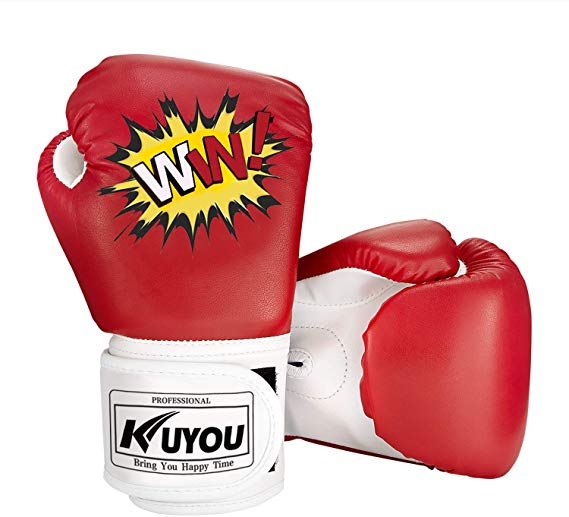 Kids Boxing Gloves, Pu Kids Children Cartoon Sparring Boxing Gloves Training Age 5-12 Years