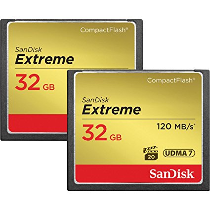 SanDisk Extreme 32GB CompactFlash Memory Card UDMA 7 Speed Up To 120MB/s 2-Pack