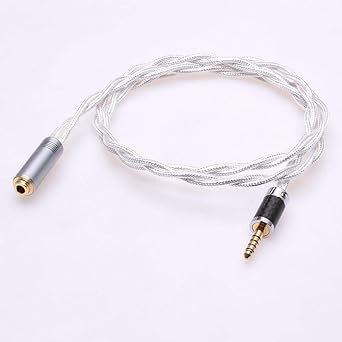 GAGACOCC 4.4MM Male to 4.4MM Female Balanced Crystal Clear Silver Plated Shield Audio Adapter Upgrade Headphone Extension Cable for Sony NW-WM1Z 1A MDR-Z1R TA-ZH1ES PHA-2 (2)
