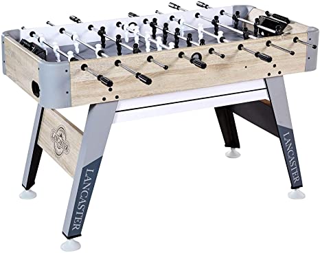 Lancaster Gaming Vogue 54 Inch Arcade Style Foosball Soccer Table with Beaded Scoreboards and Black and White Players