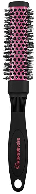 Denman Square Barrel with Crimped Bristle, Pink - 1 inch