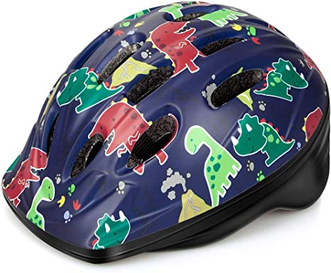 OutdoorMaster Toddler Bike Helmet - CPSC Certified Multi-Sport Adjustable Helmet for Children (Age 3-5), 14 Vents Safety & Fun Print Design for Kids Skating Cycling Scooter