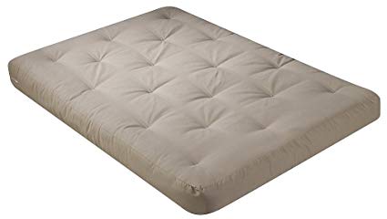 Serta Chestnut Double Sided Foam and Cotton Queen Futon Mattress, Khaki, Made in the USA