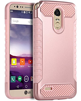 LG Stylo 3 Plus Case, LG Stylo 3 Case, LG Stylus 3 Case, BENTOBEN Drop Protection Dual Layer Hybrid Hard PC TPU Bumper Shockproof Protective Case for LG Stylo 3 / LG Stylo 3 Plus / LG LS777,Rose Gold