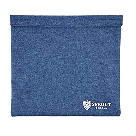 Smell Proof Bag Powered with Carbon Technology | By Sprout Shield | Keep Your Goods Certified Fresh! | Odor Proof & Stylish (10.5L 5.5W inches) (Blue, 10.5L9.5W)