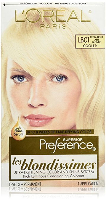 L'Oréal Paris Superior Preference Permanent Hair Color, LB01 Extra Light Ash Blonde