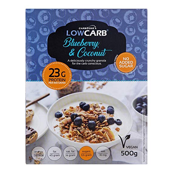 CarbZone Blueberry and Coconut Granola Cereal 500 g