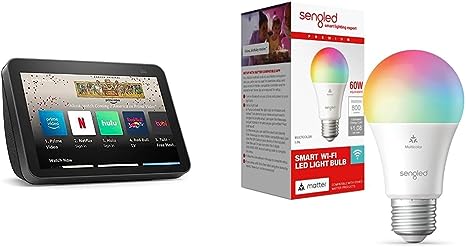 Echo Show 8 (2nd Gen) | Charcoal with FREE Sengled Matter Smart Bulb