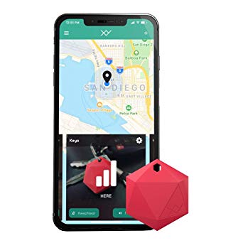 XY4  Key Finder - Bluetooth Item Finder, Phone Finder, Car Key Tracker Device - Key Locator Tags Find Lost Keys, Keychain, Smartphone, Wallet, Luggage (Red)