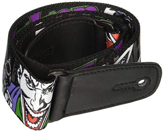 Buckle-Down GS-WJK003 Guitar Strap - The Joker Pose/Cards/HAHAHAHA Black/Gray - 2" Wide - 29-54" Length