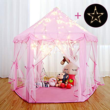 Arkmiido Play Tent for Girls, Children’s Playhouse Princess Castle Gifts Toys for 2 3 4 5 6 7 Year Old Little Girls, Pink