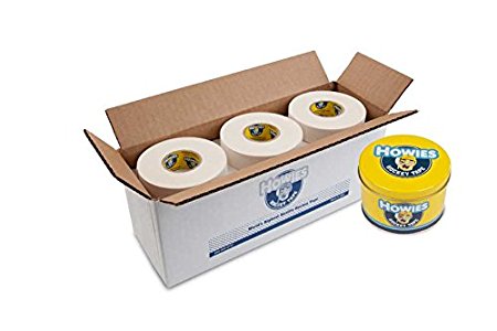 Howies Hockey Tape - White Cloth Hockey Tape (12 pack) and FREE TAPE TIN