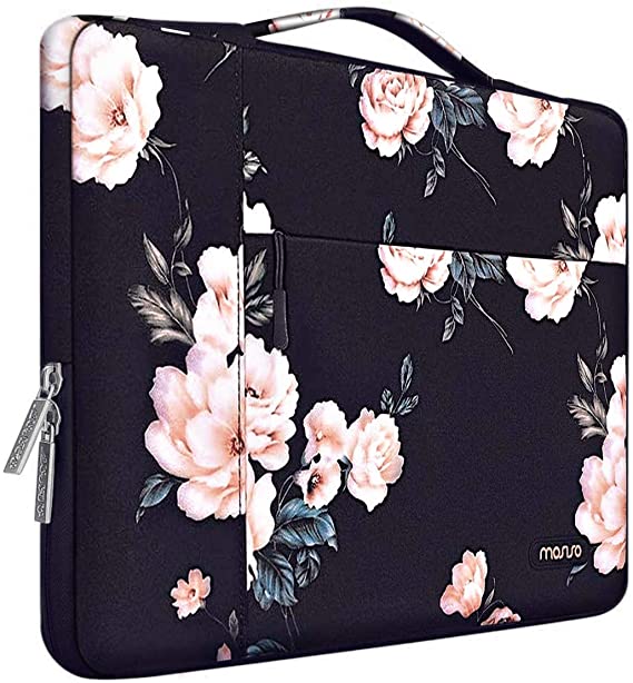 MOSISO Laptop Briefcase Handbag Compatible with MacBook Pro 16 inch with Touch Bar A2141, 15 15.4 15.6 inch Dell HP Asus Acer Samsung Sony Chromebook,Polyester Camellia Multifunctional Carrying Sleeve