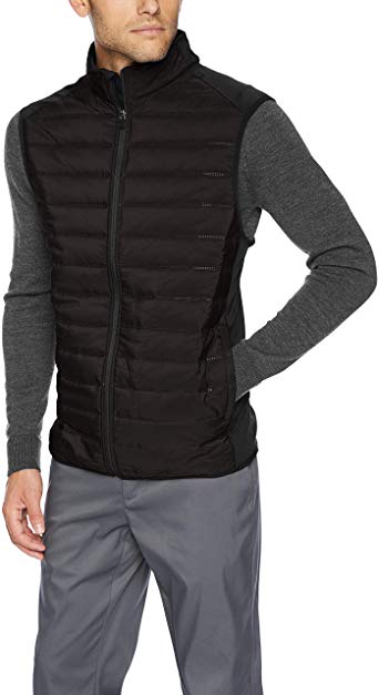 PGA TOUR Men's Full Zip Mixed Media Quilted Vest