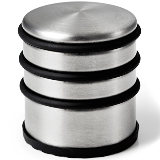 SleekStopper SW-019 Decorative Stainless Steel Door Stopper with Rubber Rings