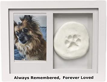 Midlee Always Remembered, Forever Loved White Pet Frame with Imprint Clay