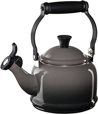 Le Creuset Q9401-7F Enamel-on-Steel Demi Teakettle, 1-1/4-Quart, Oyster