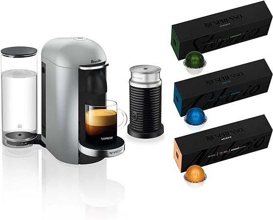 Nespresso VertuoPlus Deluxe Coffee and Espresso Maker by Breville, Silver