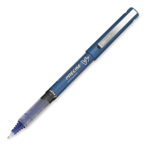 Pilot Precise V7 Stick Rolling Ball Pens, Fine Point, Blue Ink, Dozen Box (35349)