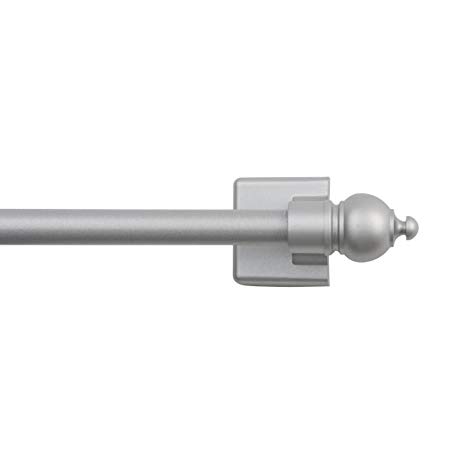 Kenney Magnetic Window Curtain Rod, 16 to 28-Inch, Silver