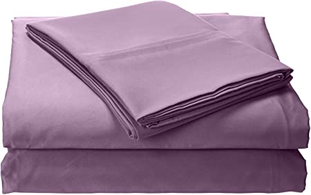 Egyptian Cotton Percale 350 Thread Count Deep Pocket Sheet Set Queen Lavender