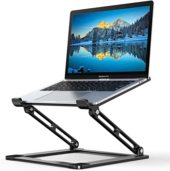 YoFeW Laptop Stand for Desk, Aluminum Portable Computer Stand，Foldable Height Adjustable Laptop Riser Holder Compatible with MacBook, Air, Pro, Dell XPS, HP,Lenovo,All Laptops 10-17inch