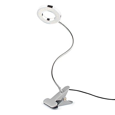 Vanzon LED Desk LampStudying and Reading Adjustable Eye-Care 2 Color Temperature Settings Clip on Light for DeskOffice Bed Headboard and Computers Silver
