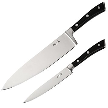 Aicok 2-pc Stainless-Steel Kitchen Knife Set, with 8-Inch Chef Knife and 5-Inch Utility Knife