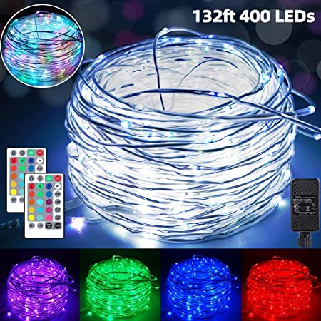 132ft Led Rope Lights Outdoor String Lights with 400 LEDs,16 Colors Changing Waterproof Starry Fairy Lights Plug in for Bedroom,Indoor,Patio,Home Decor