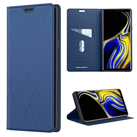 BENTOBEN Case for Samsung Galaxy Note 9, Slim Fit & Lightweight Wallet Case, Hybrid Soft TPU Anti-Scratch PU Faux Leather Flip Credit Card Holder Phone Cover with Kickstand for Note 9 – Blue