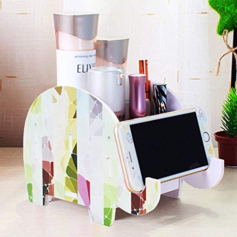Mokani Desk Supplies Organizer, Creative Elephant Pencil Holder Multifunctional Office Accessories Desk Decoration with Cell Phone Stand Tablet Desk Bracket for iPad iPhone Smartphone and more