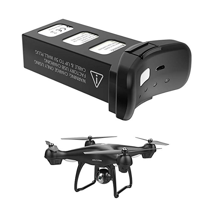 Rantow Quadcopter Intelligent 7.4V 2500mAh Battery Compatible with Holy Stone HS100 and HS100G RC Drone Rechargeable Li-Po Battery
