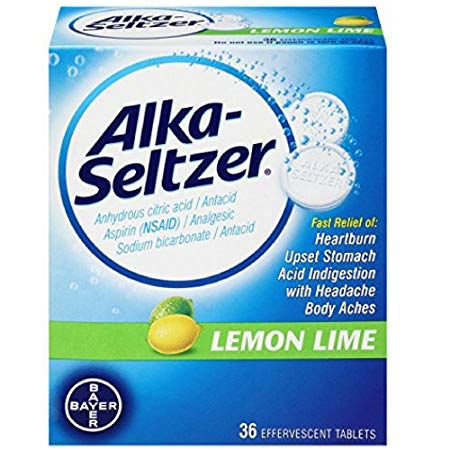 Alka-Seltzer Heartburn Relief 36 Effervescent Tablets, Lemon Lime