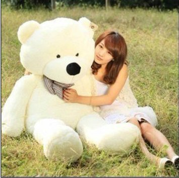 Qiyun 47` White color 1.2M Giant Huge Cuddly Stuffed Animals Plush Teddy Bear Toy Doll