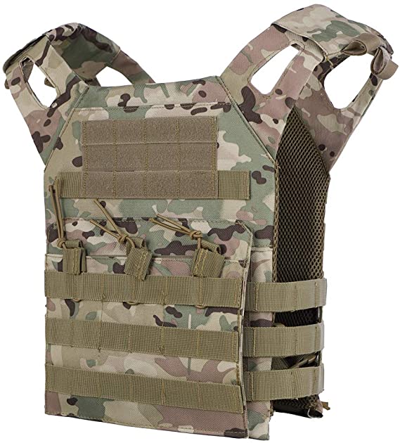 BYHai Tactical CS Field Vest Breathable Combat Training Vest Nylon Adjustable for Unisex Adults