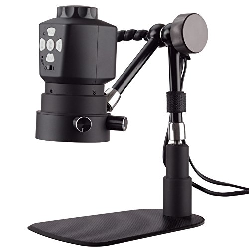 AmScope Tabletop Digital Microscope with Variable Working-Distance and 11in Articulating Arm