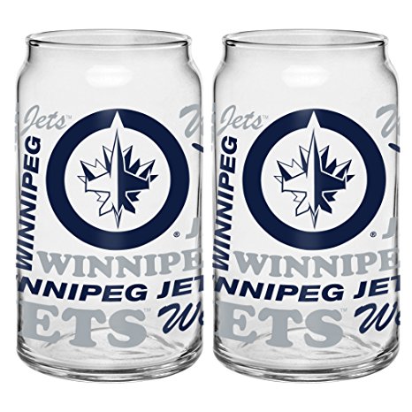 NHL Winnipeg Jets Spirit Glass Can, 16-ounce, 2-Pack
