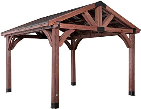 Backyard Discovery 2001527 Arlington 12 x 12 Gazebo, 12 Ft x 12 Ft, Walnut