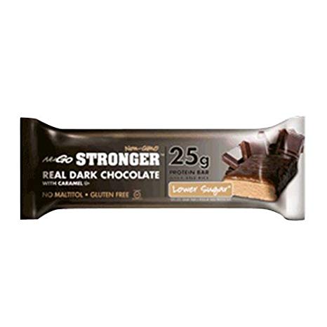 Nugo Nutrition Stronger Bar, Real Dark Chocolate with Caramel, 2.82 Ounce (Pack of 12)